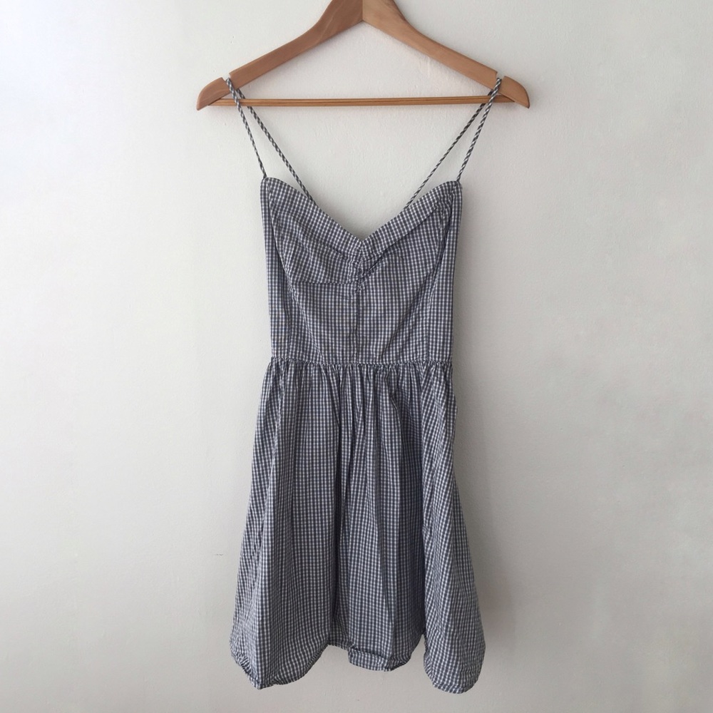 Plaid Lace up Dress